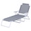 Outsunny Folding Chaise Lounge, Outdoor Sun Tanning Chair, 4-Position Reclining Back, Armrests, Metal Frame and Mesh Fabric for Beach, Yard, Patio, Gray W2225P200943