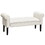 HOMCOM 52" End of Bed Bench, Linen Upholstered Ottoman Bench, Bedroom Entryway Bench with Armrests, Cream White W2225P217017