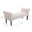 HOMCOM 52" End of Bed Bench, Linen Upholstered Ottoman Bench, Bedroom Entryway Bench with Armrests, Cream White W2225P217017