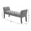 HOMCOM End of Bed Bench with Button Tufted Design, Upholstered Bedroom Entryway Bench with Arms and Solid Wood Legs for Bedroom, Dark Gray W2225P217026