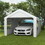 Outsunny Carport 10' x 20' Portable Garage, Heavy Duty Car Port Canopy with 2 Roll-up Doors & 4 Ventilated Windows for Car, Truck, Boat, Garden Tools, White W2225P217043