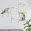 PawHut 6-pc Modern Cat Wall Shelves for Indoor Cats, Height Adjustable Jumping Platforms & Cat Hammock, Cat Shelves and Perches for Wall-Mounted Cat Tree, Cat Climbing Shelf Set, Cream W2225P217051