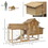 PawHut 59" Small Wooden Chicken coop Hen House Poultry Cage for Outdoor Backyard with 2 Doors, Nesting Box and Removable Tray, Natural Wood W2225P217057