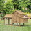 PawHut 59" Small Wooden Chicken coop Hen House Poultry Cage for Outdoor Backyard with 2 Doors, Nesting Box and Removable Tray, Natural Wood W2225P217057