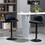 HOMCOM Adjustable Bar Stools Set of 2, Velvet Counter Height Barstool, Upholstered Kitchen Stool with Swivel Seat, Steel Frame, Footrest for Kitchen Counter and Dining Room, Black W2225P217143