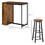 HOMCOM 3 Piece Industrial Pub Table and Chairs, Counter Height Bar Table and Stools Set with Storage Shelf, Rustic Brown W2225P217145