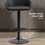 HOMCOM Adjustable Bar Stools, Swivel Counter Height Barstools with Footrest and Back, PU Leather and Steel Round Base, for Kitchen Counter and Dining Room, Set of 2, Black W2225P217149