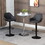 HOMCOM Adjustable Bar Stools, Swivel Counter Height Barstools with Footrest and Back, PU Leather and Steel Round Base, for Kitchen Counter and Dining Room, Set of 2, Black W2225P217149