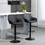 HOMCOM Adjustable Bar Stools, Swivel Counter Height Barstools with Footrest and Back, PU Leather and Steel Round Base, for Kitchen Counter and Dining Room, Set of 2, Black W2225P217149