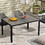 Outsunny Outdoor Dining Table for 6 People, Aluminum Rectangular Patio Table with Faux Wood Tabletop for Backyard, Lawn, Balcony, Poolside, 55" x 35.5", Gray W2225P217225