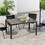 Outsunny Outdoor Dining Table for 6 People, Aluminum Rectangular Patio Table with Faux Wood Tabletop for Backyard, Lawn, Balcony, Poolside, 55" x 35.5", Gray W2225P217225