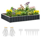 Outsunny 8.5' x 3' x 1' Raised Garden Bed, Galvanized Metal Planter Box for Vegetables Flowers Herbs, Dark Gray W2225P217238