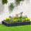 Outsunny 8.5' x 3' x 1' Raised Garden Bed, Galvanized Metal Planter Box for Vegetables Flowers Herbs, Dark Gray W2225P217238