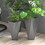 Outsunny Set of 3 Tall Planters, 28.75", 24.5", 20.5", MgO Indoor Outdoor Planters with Drainage Holes, Stackable Flower Pots for Garden, Patio, Balcony, Front Door, Gray W2225P217246