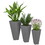 Outsunny Set of 3 Tall Planters, 28.75", 24.5", 20.5", MgO Indoor Outdoor Planters with Drainage Holes, Stackable Flower Pots for Garden, Patio, Balcony, Front Door, Gray W2225P217246