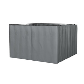 Outsunny 10' x 12' Universal Gazebo Sidewall Set with Panels, Hooks and C-Rings Included for Pergolas and Cabanas, Gray W2225P217253