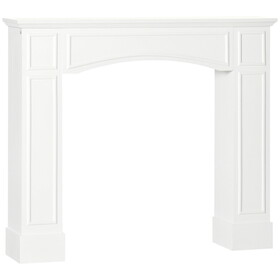 HOMCOM Modern Fireplace Mantel, Surround Mantels for Fireplace with Decorative Pattern Interior Width 29" White W2225P217257