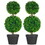 HOMCOM Artificial Plant for Home Decor Indoor & Outdoor Fake Plants Artificial Tree in Pot, 2 Ball Boxwood Topiary Tree for Home Office, Living Room Decor, Green W2225P217285