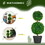 HOMCOM Artificial Plant for Home Decor Indoor & Outdoor Fake Plants Artificial Tree in Pot, 2 Ball Boxwood Topiary Tree for Home Office, Living Room Decor, Green W2225P217285