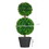 HOMCOM Artificial Plant for Home Decor Indoor & Outdoor Fake Plants Artificial Tree in Pot, 2 Ball Boxwood Topiary Tree for Home Office, Living Room Decor, Green W2225P217285
