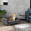 PawHut Raised Dog Sofa, Elevated Pet Sofa for Small and Medium Dogs with Removable Seat and Back Cushions, Anti-Slip Pads, Gray W2225P217300