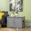 PawHut Modern Cat Litter Box Enclosure with Adjustable Partition for Customizable Space, Cat Washroom End Table for Indoor Cats with Hidden Storage Cabinet Space, Dark Gray W2225P217304