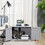 PawHut Modern Cat Litter Box Enclosure with Adjustable Partition for Customizable Space, Cat Washroom End Table for Indoor Cats with Hidden Storage Cabinet Space, Dark Gray W2225P217304