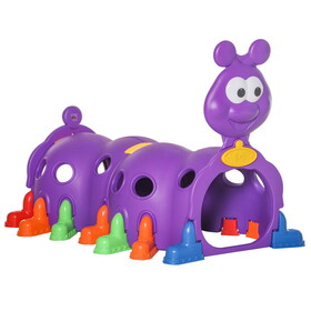 Qaba Caterpillar Climbing Tunnel for Kids Climb-N-Crawl Toy Indoor & Outdoor Toddler Play Structure for 3-6 Years Old, Purple W2225P217341