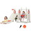 Qaba Toddler Swing Set, 4 in 1 Toddler Playground for Kids 1-3 Years Old, Indoor Toddler Playset with Slide, Swing, Basketball Hoop, Climber, Basketball, Red W2225P217352