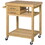 HOMCOM Bamboo Kitchen Island Cart on Wheels, Utility Trolley Cart with 2 Storage Drawers and Open Shelves, Bamboo Tone W2225P217396