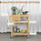 HOMCOM Bamboo Kitchen Island Cart on Wheels, Utility Trolley Cart with 2 Storage Drawers and Open Shelves, Bamboo Tone W2225P217396