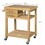 HOMCOM Bamboo Kitchen Island Cart on Wheels, Utility Trolley Cart with 2 Storage Drawers and Open Shelves, Bamboo Tone W2225P217396