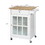 HOMCOM 27" Rolling Kitchen Island Cart with Drawer and Glass Door Cabinet, Kitchen Trolley with Adjustable Shelf and Towel Rack, White W2225P217402