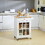 HOMCOM 27" Rolling Kitchen Island Cart with Drawer and Glass Door Cabinet, Kitchen Trolley with Adjustable Shelf and Towel Rack, White W2225P217402