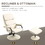 HOMCOM Recliner Chair with Ottoman, PU Leather Swivel High Back Armchair w/ Footrest, 135&#176; Adjustable Backrest and Thick Foam Padding, Cream White W2225P217428