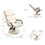 HOMCOM Recliner Chair with Ottoman, PU Leather Swivel High Back Armchair w/ Footrest, 135&#176; Adjustable Backrest and Thick Foam Padding, Cream White W2225P217428