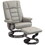 HOMCOM Recliner with Ottoman, Swivel Recliner Chair and Ottoman, Faux Leather Reclining Chair with High Back and Wood Frame for Living Room, Bedroom, Gray W2225P217431