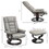 HOMCOM Recliner with Ottoman, Swivel Recliner Chair and Ottoman, Faux Leather Reclining Chair with High Back and Wood Frame for Living Room, Bedroom, Gray W2225P217431