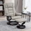 HOMCOM Recliner with Ottoman, Swivel Recliner Chair and Ottoman, Faux Leather Reclining Chair with High Back and Wood Frame for Living Room, Bedroom, Gray W2225P217431