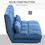 HOMCOM Convertible Floor Sofa Chair, Folding Couch Bed, Guest Chaise Lounge with 2 Pillows, Adjustable Backrest and Headrest, 40.25" L, Blue W2225P217473