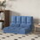 HOMCOM Convertible Floor Sofa Chair, Folding Couch Bed, Guest Chaise Lounge with 2 Pillows, Adjustable Backrest and Headrest, 40.25" L, Blue W2225P217473