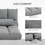 HOMCOM Convertible Floor Sofa Chair, Folding Couch Bed, Guest Chaise Lounge with 2 Pillows, Adjustable Backrest and Headrest, 51.25" L, Light Gray W2225P217474