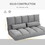 HOMCOM Convertible Floor Sofa Chair, Folding Couch Bed, Guest Chaise Lounge with 2 Pillows, Adjustable Backrest and Headrest, 51.25" L, Light Gray W2225P217474