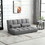 HOMCOM Convertible Floor Sofa Chair, Folding Couch Bed, Guest Chaise Lounge with 2 Pillows, Adjustable Backrest and Headrest, 51.25" L, Light Gray W2225P217474