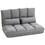 HOMCOM Convertible Floor Sofa Chair, Folding Couch Bed, Guest Chaise Lounge with 2 Pillows, Adjustable Backrest and Headrest, 40.25" L, Light Gray W2225P217476