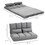 HOMCOM Convertible Floor Sofa Chair, Folding Couch Bed, Guest Chaise Lounge with 2 Pillows, Adjustable Backrest and Headrest, 40.25" L, Light Gray W2225P217476