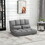 HOMCOM Convertible Floor Sofa Chair, Folding Couch Bed, Guest Chaise Lounge with 2 Pillows, Adjustable Backrest and Headrest, 40.25" L, Light Gray W2225P217476