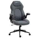 Vinsetto High Back Office Chair with Flip Up Armrests, Swivel Computer Chair with Adjustable Height and Tilt Function, Dark Gray W2225P217519