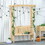 Outsunny Wooden Garden Arbor for Climbing Plants with Garden Bench, Garden Arch to Grow Grapes & Vines, Patio Decor & 2-Person Outdoor Wood Decorative Seating, Natural W2225P217549