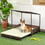 PawHut Wicker Dog House Raised Rattan Extendable Puppy Bed Cat Shelter for Indoor Outdoor Garden Patio Pet Sofa with Removable Cushion for Medium Sized Pet Mixed-Brown W2225P217557